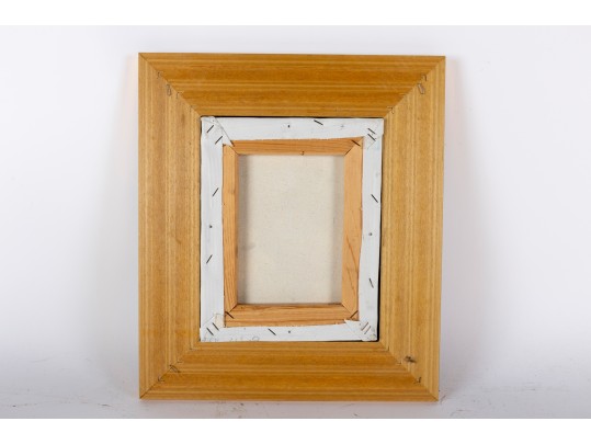 Signed Oil On Canvas, Floral Still Life Under A Blue And Pink Sky