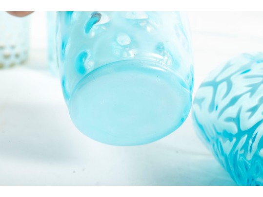 Variety Of Blue Depression Glass Tumblers