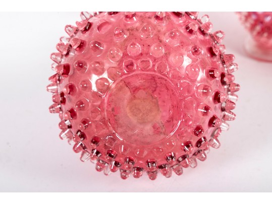 Hobnail Cranberry Depression Glassware