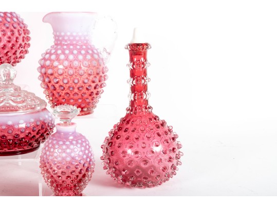Hobnail Cranberry Depression Glassware