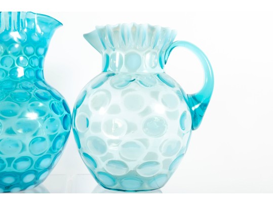 Blue Coin Spot Depression Glass Drinkware