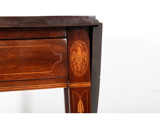 Pembroke Drop-Leaf Table With American Eagle And Shield Motifs