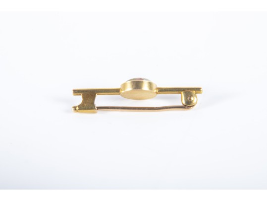 14k Yellow Gold MOP Mushroom-Motif Bar Pin