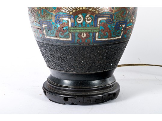 Nicely Aged Cloisonne Table Lamp