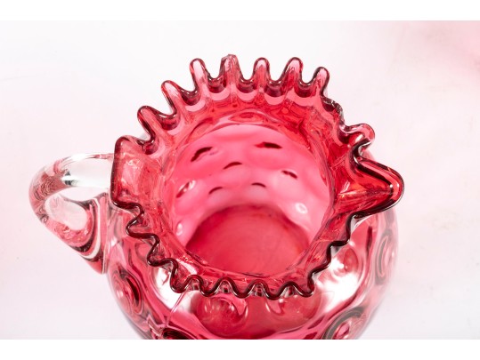 Cranberry Coin Depression Glass Pitchers