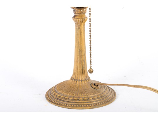 Art Deco Slag Glass Boudoir Table Lamp