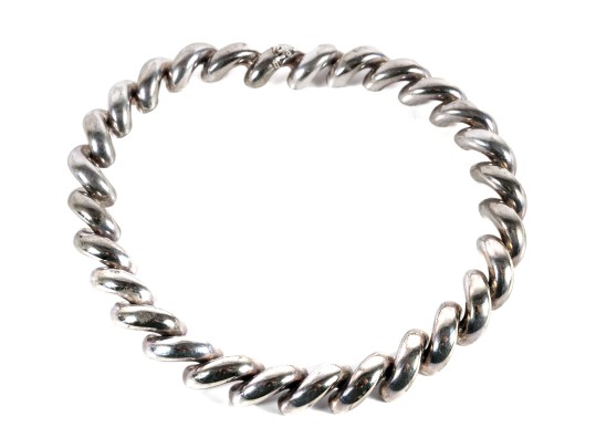 Chunky Sterling Silver Macaroni-Link Chain Necklace