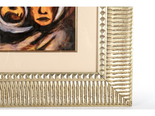 David Alfaro Siqueiros (Mexican, 1896-1974) Acrylic On Paper, Mother And Infant