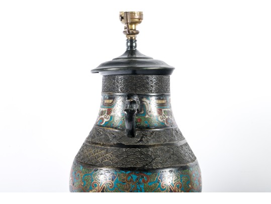 Nicely Aged Cloisonne Table Lamp