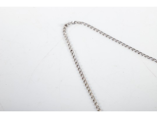 14k White Gold Diamond And White Sapphire Abstract Heart Pendant Necklace