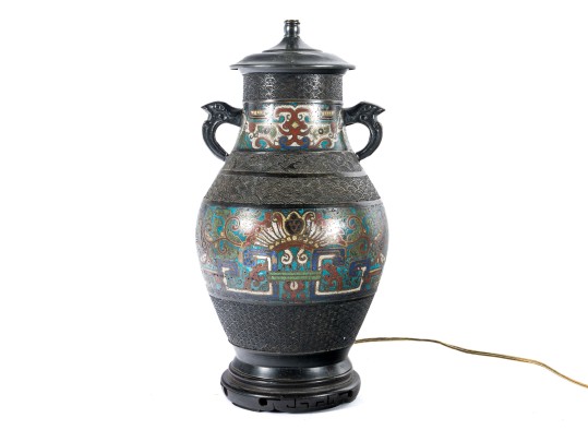 Nicely Aged Cloisonne Table Lamp
