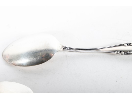 Simpson Hall Miller & Co. Sterling Silver Tea Spoons With Green Man/Lion Handles