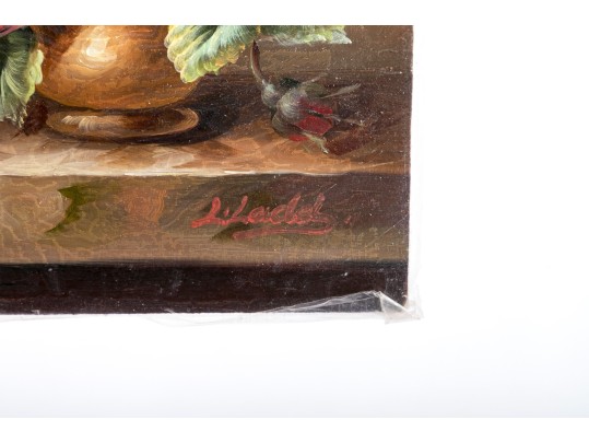 Signed Oil On Board Still Life Of Flowers