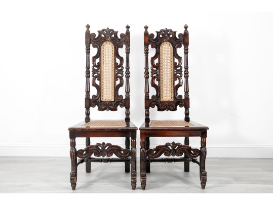 Antique Jacobean Styled Accent Chairs