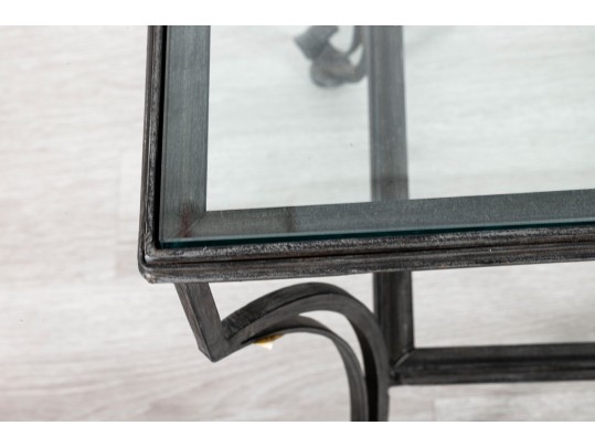 Glass And Iron Cocktail Table