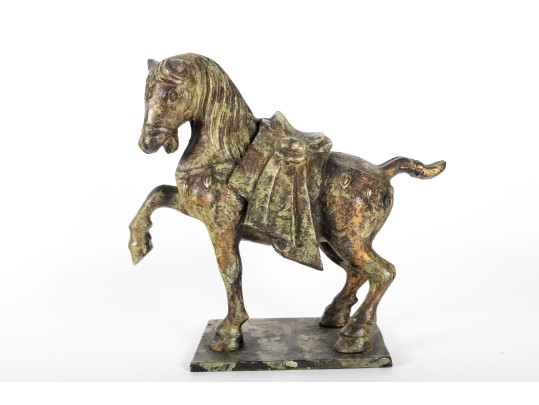 Chinese Tang-Style Metal Horse Sculpture