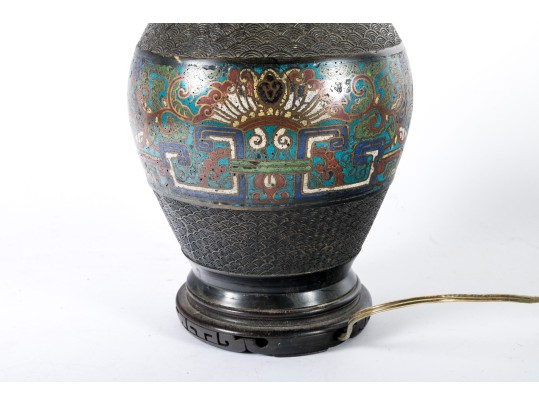 Nicely Aged Cloisonne Table Lamp