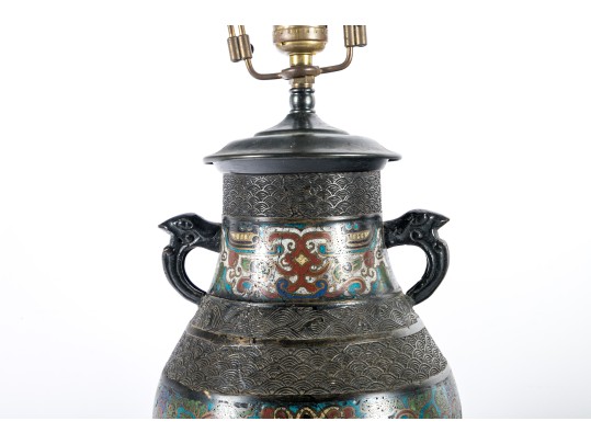 Nicely Aged Cloisonne Table Lamp