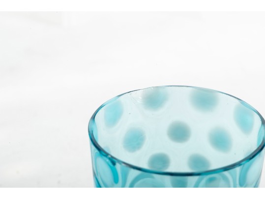 Blue Coin Spot Depression Glass Drinkware