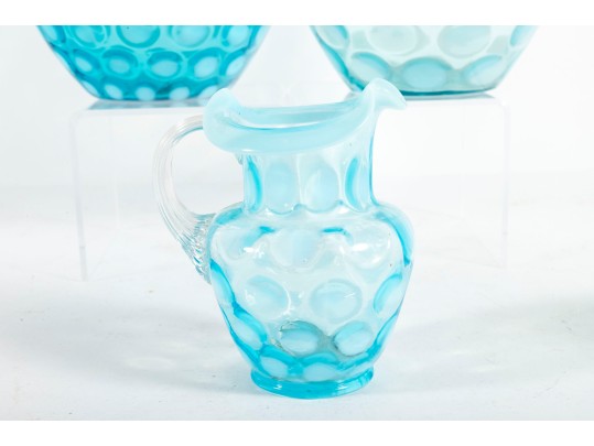Blue Coin Spot Depression Glass Drinkware