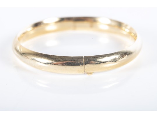 14k Yellow Gold Simple And Classic Cuff Bracelet