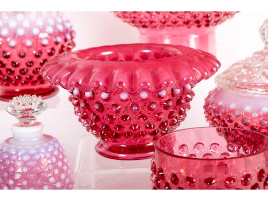 Hobnail Cranberry Depression Glassware