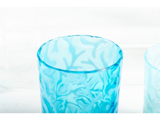 Variety Of Blue Depression Glass Tumblers