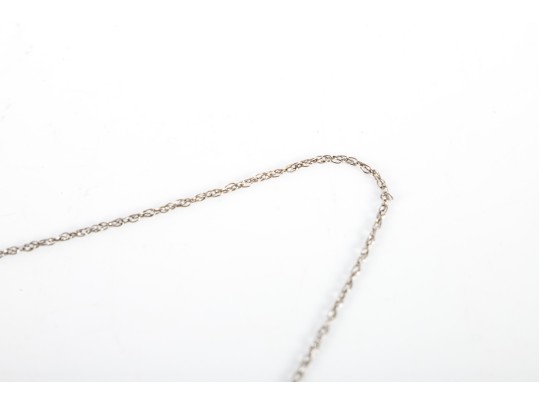 Dainty 14k White Gold Gray Cultured Pearl Pendant Necklace