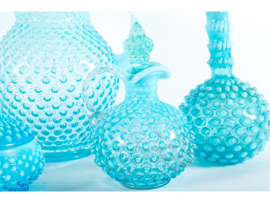Blue Hobnail Depression Glass