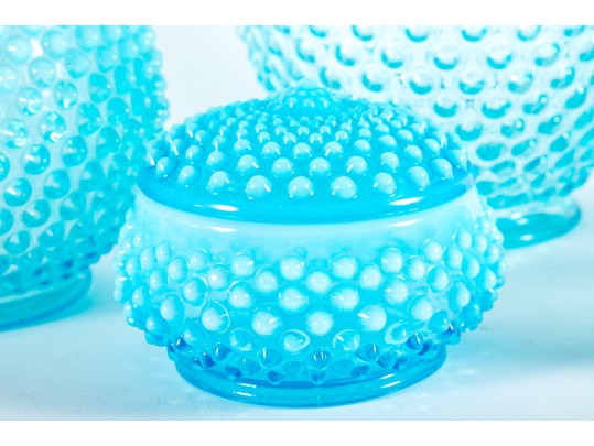 Blue Hobnail Depression Glass