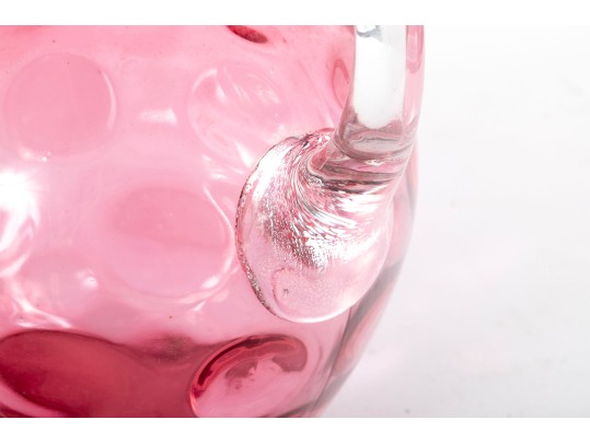 Cranberry Coin Depression Glass Pitchers