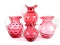 Cranberry Coin Depression Glass Pitchers