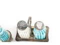 Colorful Striped And Coin Depression Glass Cruet Sets