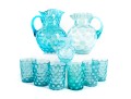 Blue Coin Spot Depression Glass Drinkware