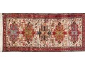 Colorful Wool Runner Rug With Camel Motifs (9’6” X 3’9)