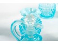 Blue Hobnail Depression Glass Perfume Decanters And Vases