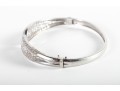 14k White Gold Moissanite Cuff Bracelet