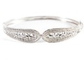 14k White Gold Moissanite Cuff Bracelet