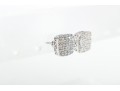 10k White Gold Diamond Pave Earrings