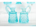 Blue Hobnail Depression Glass Perfume Decanters And Vases