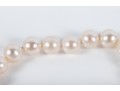 Four Similar Knotted Large Cultured Pearl Necklaces With 14k Yellow Gold Claps