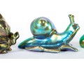 Zsolnay Hungary Eosin Iridescent Ceramic Animal Figurines
