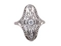Shreve & Co. Platinum Moissanite Filigree Ring Size 3.5