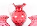Cranberry Coin Depression Glass Pitchers
