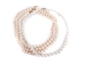 Four Similar Knotted Large Cultured Pearl Necklaces With 14k Yellow Gold Claps