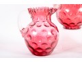 Cranberry Coin Depression Glass Pitchers