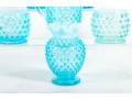 Blue Hobnail Depression Glass Perfume Decanters And Vases