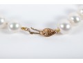 Four Similar Knotted Large Cultured Pearl Necklaces With 14k Yellow Gold Claps