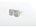 10k White Gold Diamond Pave Earrings