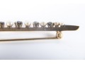 14k Yellow Gold Sapphire And Cultured Pearl Crescent Brooch
